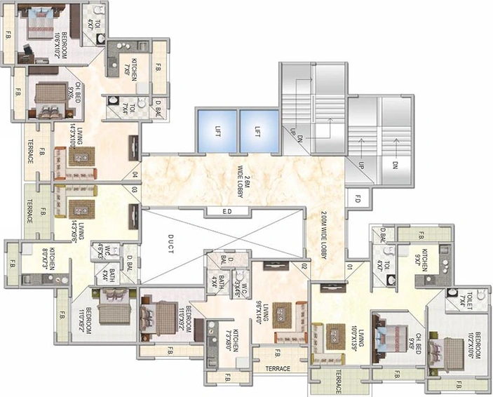 Floor Plan of Swaraj Bella Vita in Ghansoli, Navi Mumbai - Image 257668