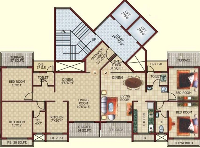 Floor Plan of Swaraj Imperial in Kharghar, Navi Mumbai - Image 257761