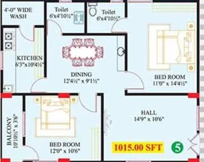 2 BHK Flat in Green Tulasi Residency in Sangareddy, Hyderabad - Image 867996