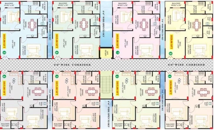 Floor Plan of Green Tulasi Residency in Sangareddy, Hyderabad - Image 316604