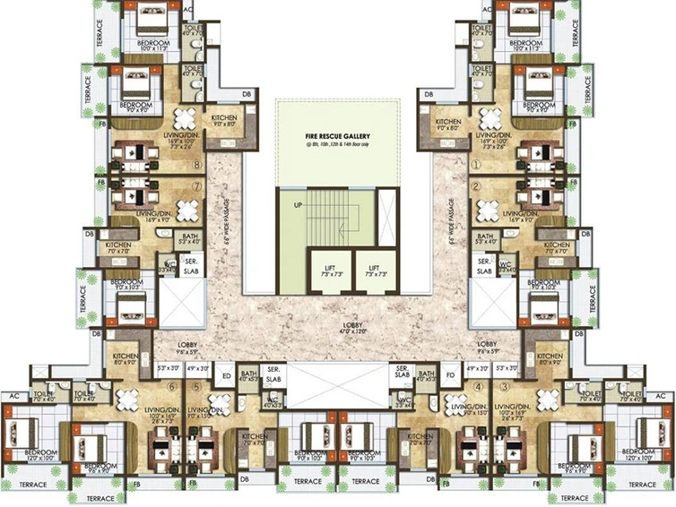 Floor Plan of Swaraj Exotica in Kalamboli, Navi Mumbai - Image 257737