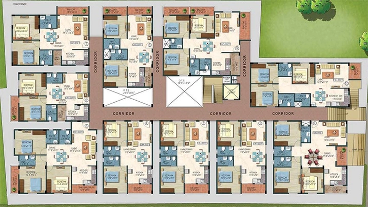 Floor Plan of Sriven Rag Metropole in Anjanapura, Bangalore - Image 275283