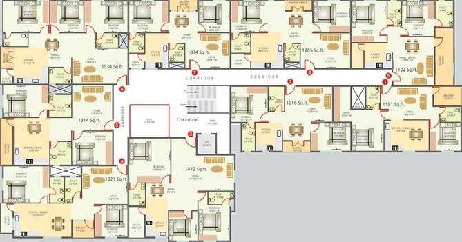 Floor Plan of Sriven Rag Serenity in Vajarahalli, Bangalore - Image 275288