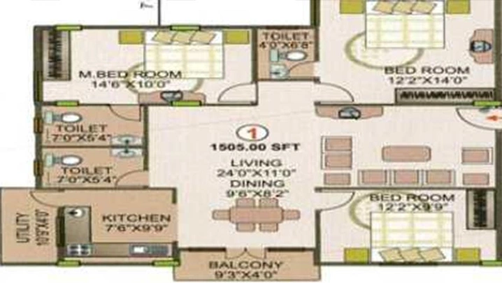 3 BHK Flat in Sriven Sky Park in Doddakammanahalli, Bangalore - Image 854309