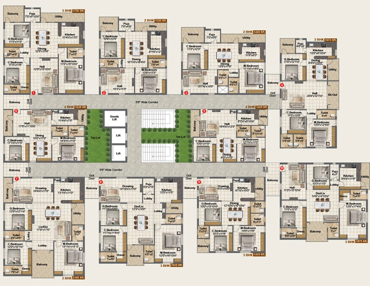 Floor Plan of Shiv MAR Residency in Secunderabad, Hyderabad - Image 272597