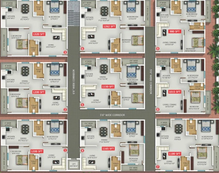 Floor Plan of Celebrity Amogha in Hulimangala, Bangalore - Image 267740