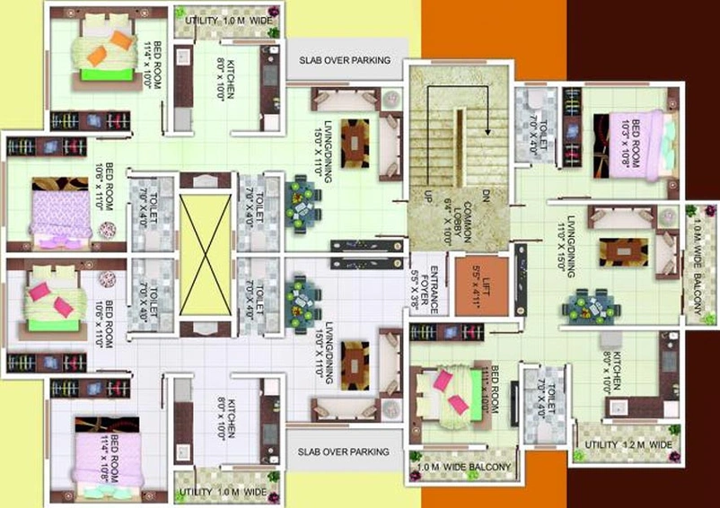Floor Plan of Siddhivinayak Ekdant Enclave in Zingabai Takli, Nagpur - Image 225868