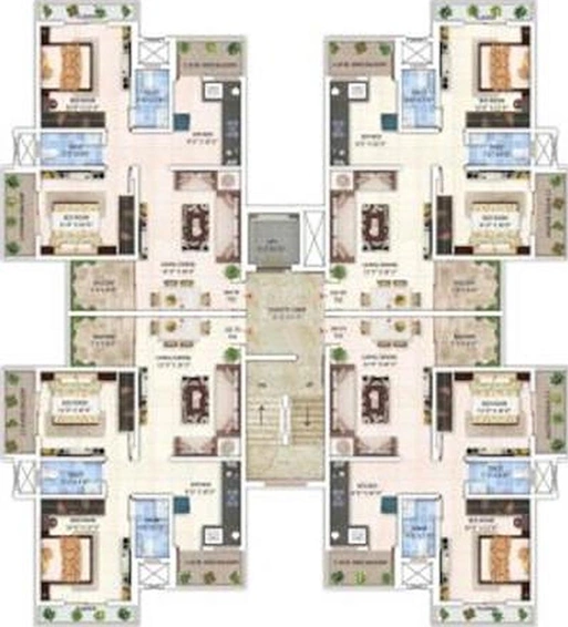 Floor Plan of Siddhivinayak Ganraj Heights in Zingabai Takli, Nagpur - Image 225873