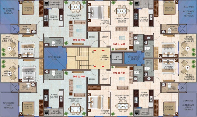 Floor Plan of Maharshee Manohar Apartment in Wanjari Nagar, Nagpur - Image 226284