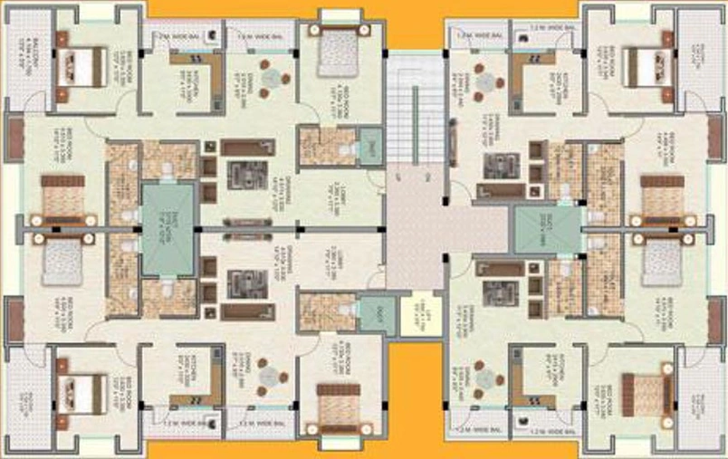 Floor Plan of Om Satyam Divine in Kamptee Road, Nagpur - Image 226406