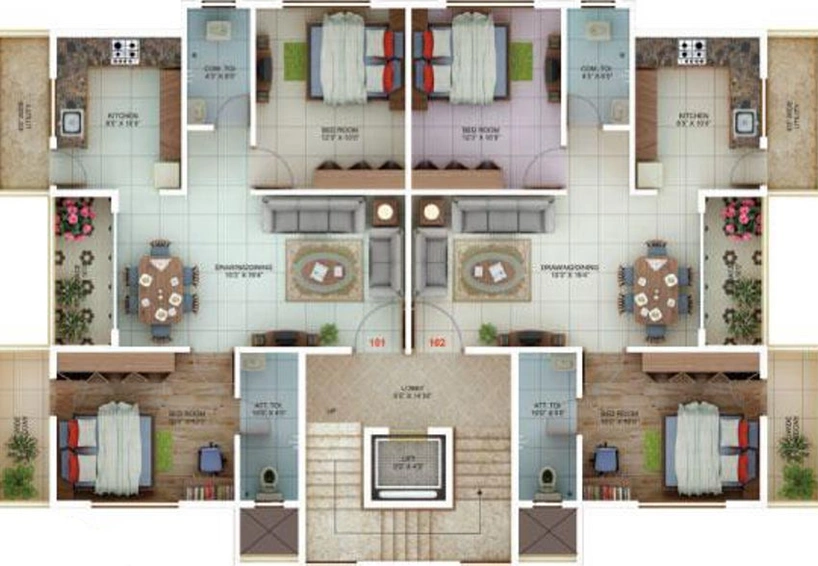 Floor Plan of Om Satyam Hills in Dabha, Nagpur - Image 226515