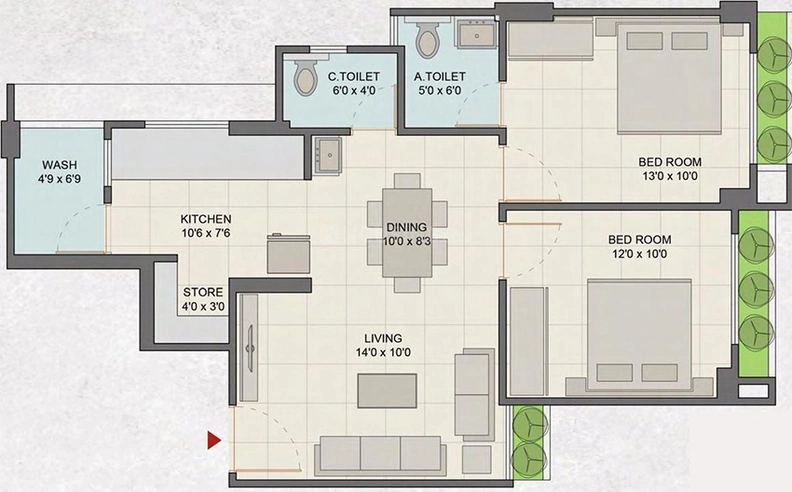 2 BHK Flat in Bhojani Sumeru One in Paldi, Ahmedabad - Image 834274