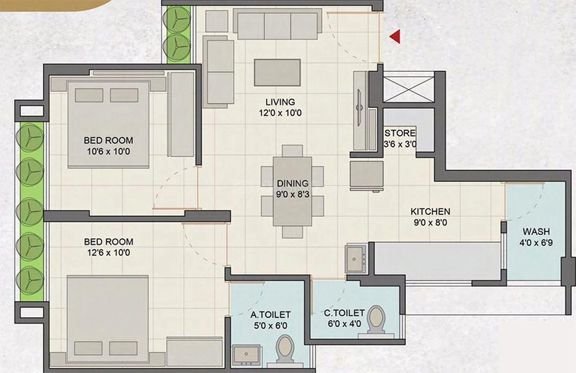 2 BHK Flat in Bhojani Sumeru One in Paldi, Ahmedabad - Image 834275