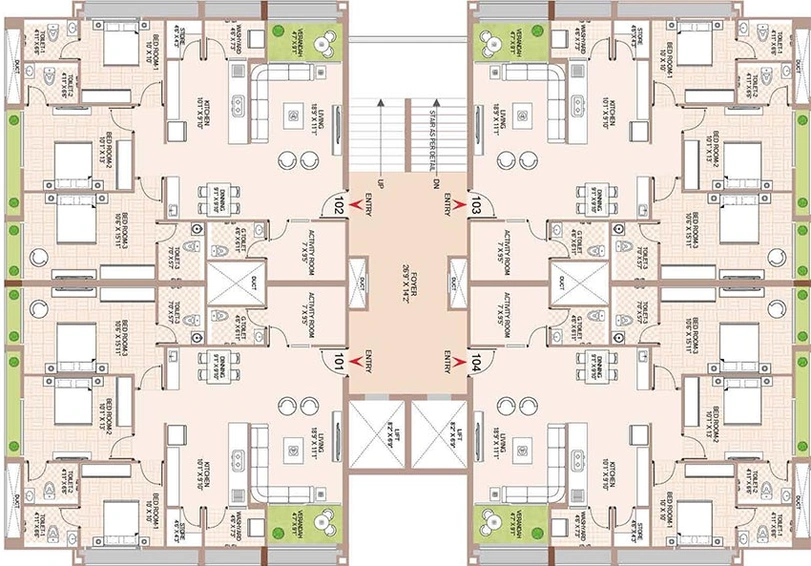 Floor Plan of Arihant Nandini Heights in Paldi, Ahmedabad - Image 226574