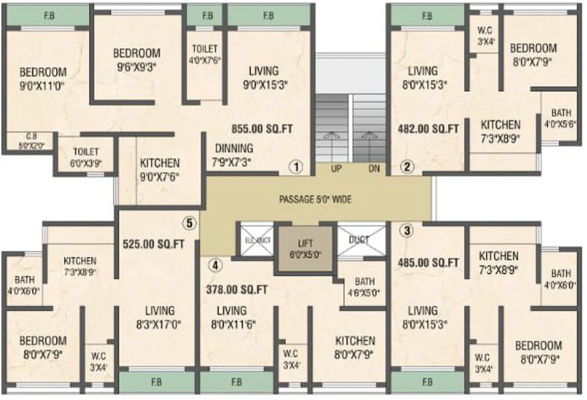 Floor Plan of JNB Vakratunda Residency in Kasheli, Thane - Image 226590