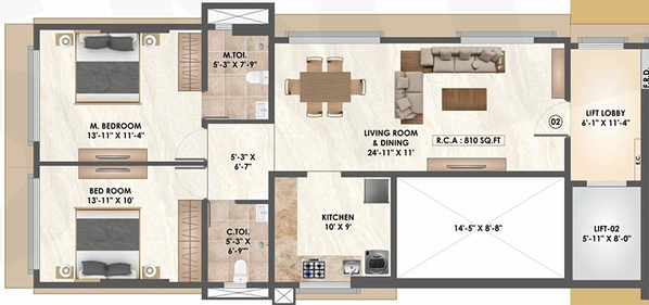 2 BHK Flat in Arunis 19 Degree North in Santacruz West, Mumbai - Image 834321