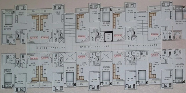 Floor Plan of Sai Siddhi Apartment in Kasheli, Thane - Image 226688