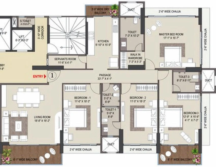 4 BHK Flat in Grand Pallazo in Prabhadevi, Mumbai - Image 834341