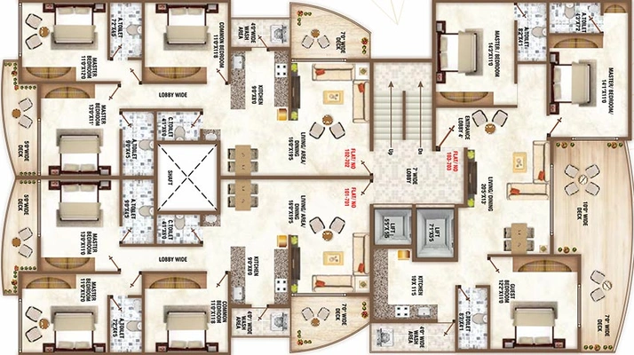 Floor Plan of Ashtavinayak Presidentia in Laxmi Nagar, Nagpur - Image 226785