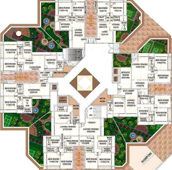 Floor Plan of Yashodham Enclave in Vivekanand Nagar, Nagpur - Image 226807