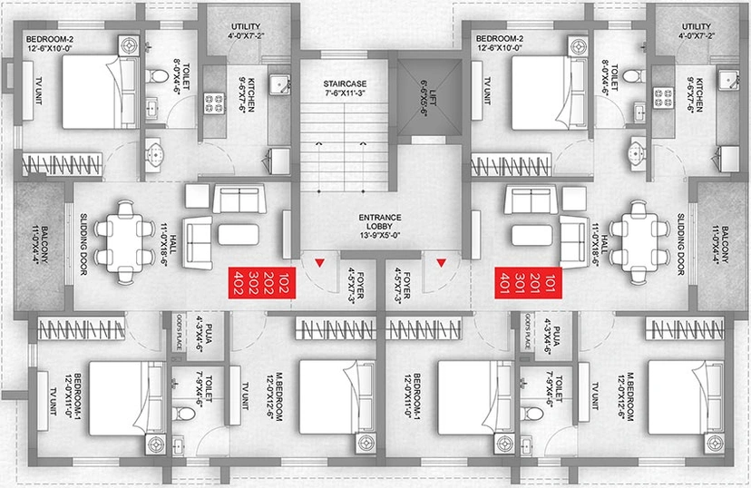 Floor Plan of VBL Primera in Kesora, Bhubaneswar - Image 226821
