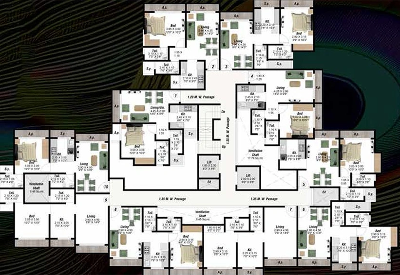 Floor Plan of Shree Swami Niyati Lake Crown in Thane West, Thane - Image 227212