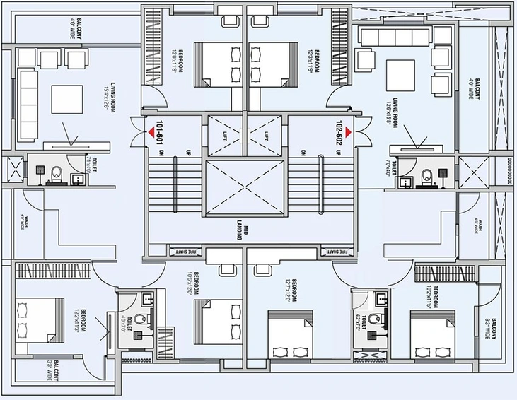 Floor Plan of Swastik Hirai Towers in Manewada, Nagpur - Image 227811