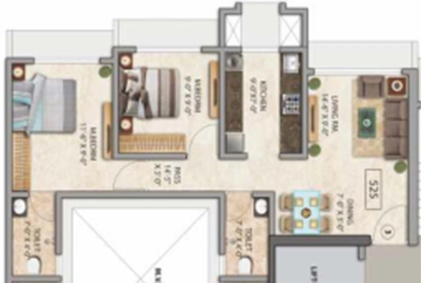 2 BHK Flat in Supreme Imperial in Borivali West, Mumbai - Image 834759