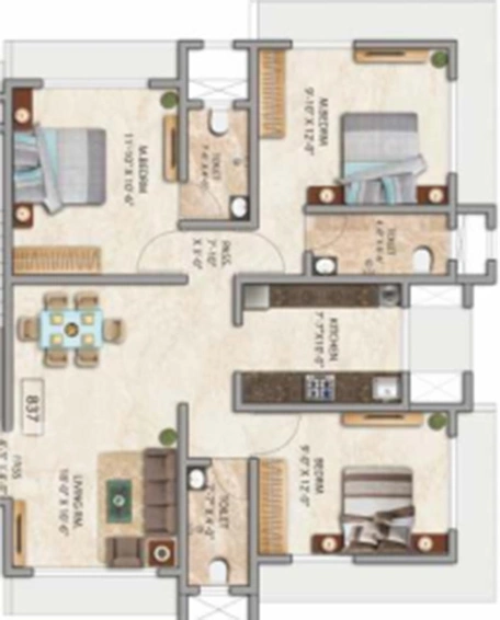 3 BHK Flat in Supreme Imperial in Borivali West, Mumbai - Image 834761