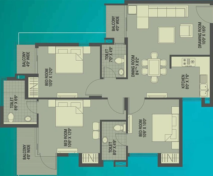 3 BHK Flat in Ratan Pearls in Bisrakh Jalalpur, Greater Noida - Image 834818
