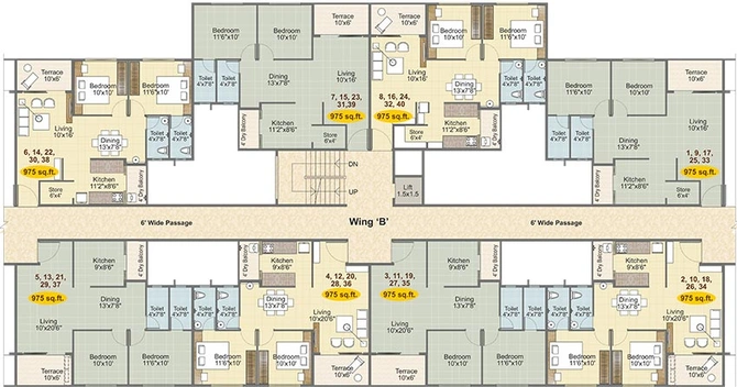 Floor Plan of Deepak Sai Anand Pride in Sane Guruji Nagar, Nashik - Image 229926