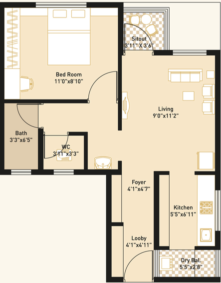 1 BHK Flat in Vastushodh Anandgram in Ketkawale, Pune - Image 835417