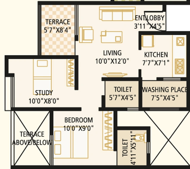 2 BHK Flat in Vastushodh Urbangram in Kondhawe Dhawade, Pune - Image 835419