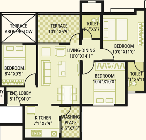 3 BHK Flat in Vastushodh Urbangram in Kondhawe Dhawade, Pune - Image 835420