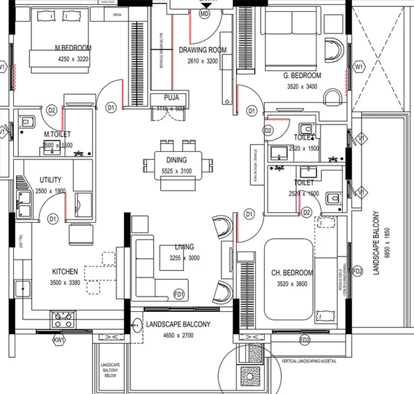 3 BHK Flat in KSR 2getherments in Miyapur, Hyderabad - Image 835534