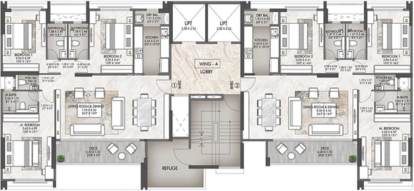 Floor Plan of Rustomjee Prive in Bandra East, Mumbai - Image 230356