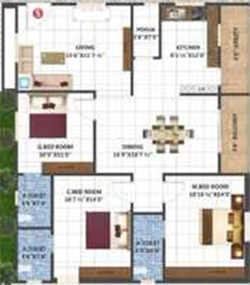 3 BHK Flat in Sai Teja RR Ankura in Ameenpur, Hyderabad - Image 835562