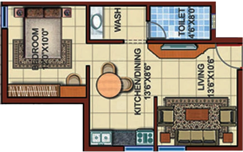 1 BHK Flat in Incor Bonsai Homes in Serilingampally, Hyderabad - Image 852645