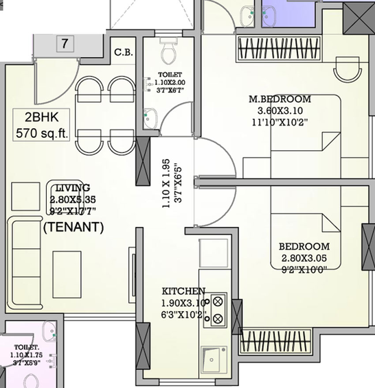 2 BHK Flat in Puneet Prime in Kurla East, Mumbai - Image 463684