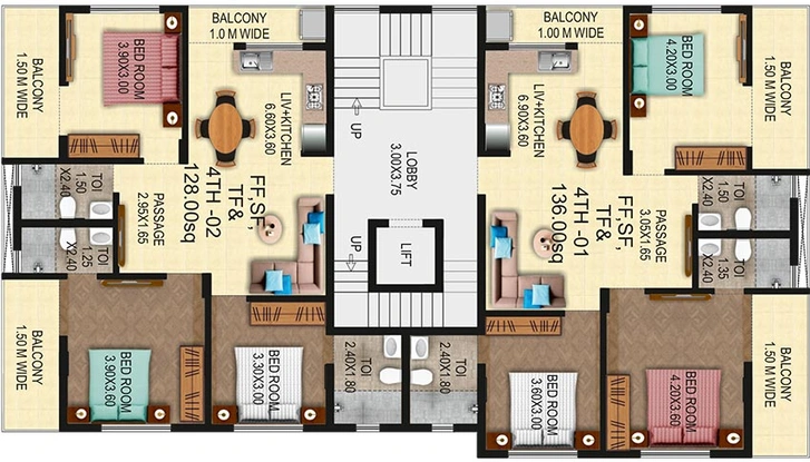 Floor Plan of MSK Landmark Residency in Aradi Socorro, Goa - Image 233191