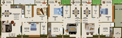 Floor Plan of Mountain View Residency in Canacona, Goa - Image 235609