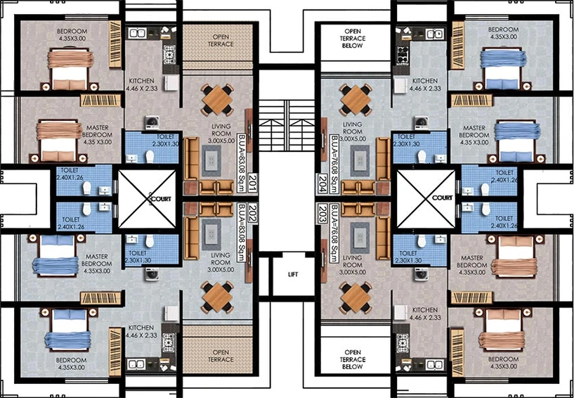 Floor Plan of Siddhanath Residency in Ponda, Goa - Image 235629