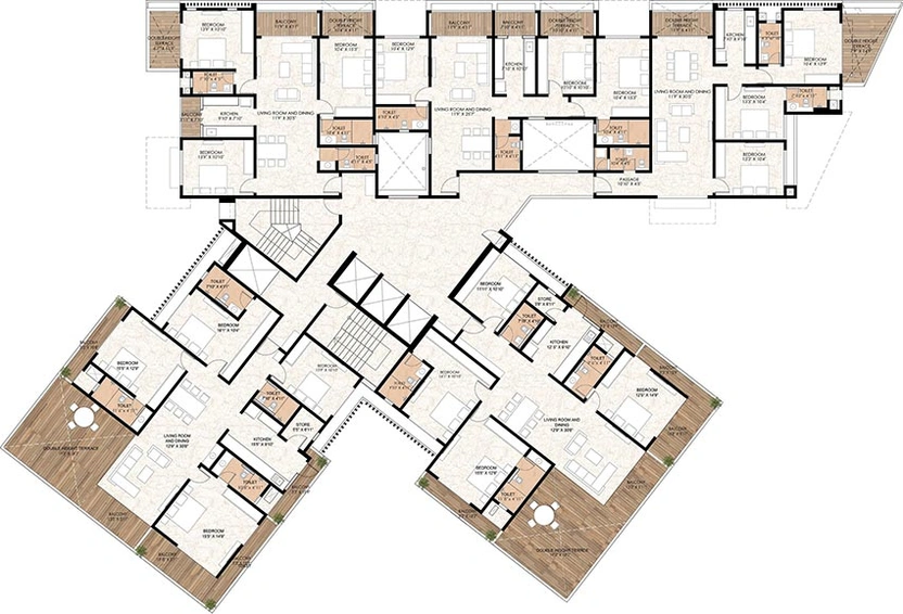 Floor Plan of Viraj Nirvaan Residency in Sharanpur, Nashik - Image 235697