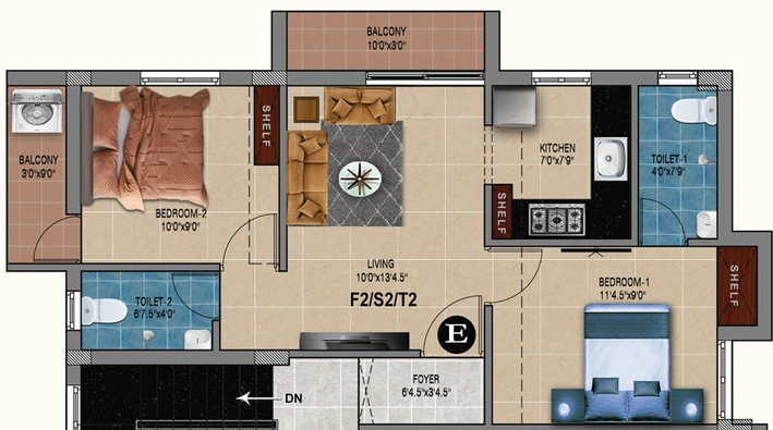 2 BHK Flat in MP Madhura And Maitreya in Anakaputhur, Chennai - Image 838521