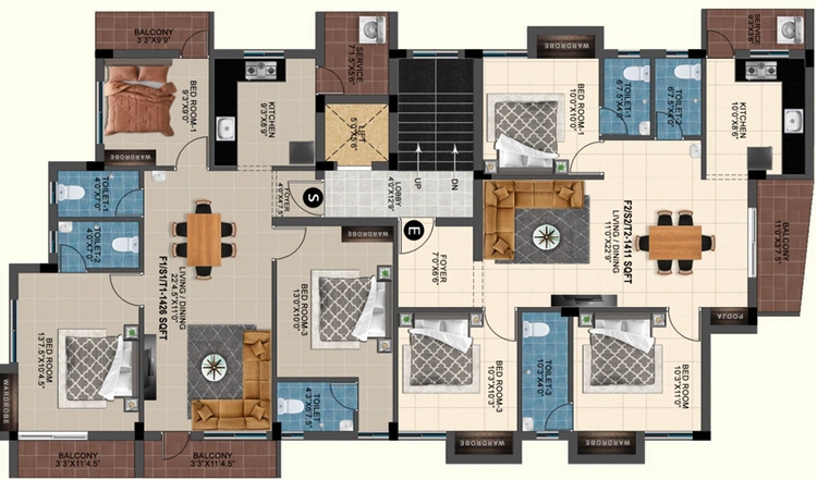 Floor Plan of MP Silver Sand in Chromepet, Chennai - Image 239851