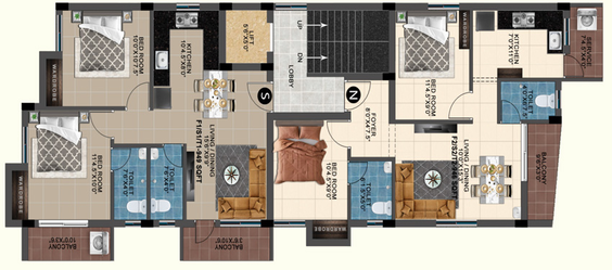 Floor Plan of MP Golden Sand in Chromepet, Chennai - Image 239883
