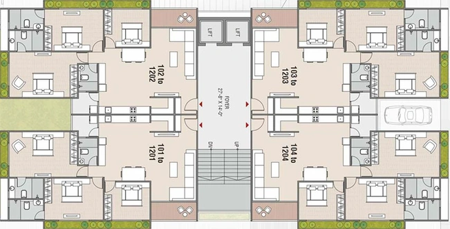 Floor Plan of Zirrcon Anuvrat Abode in Motera, Ahmedabad - Image 240109