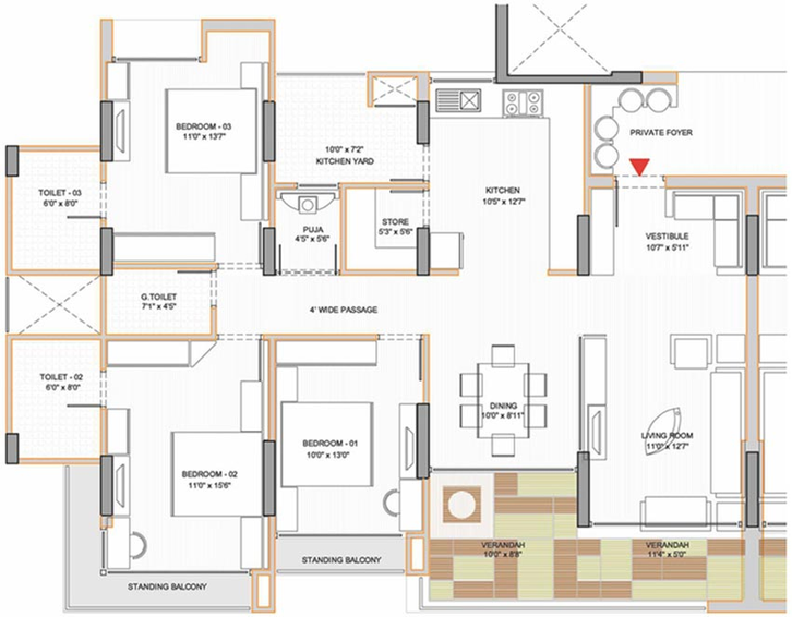 3 BHK Flat in Apollo DB City in Nipania, Indore - Image 839791