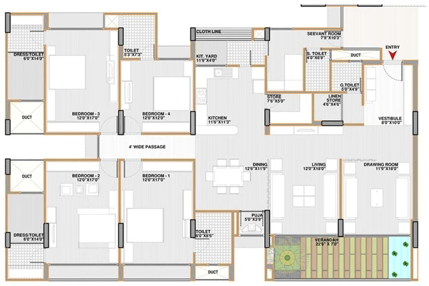 4 BHK Flat in Apollo DB City in Nipania, Indore - Image 839792