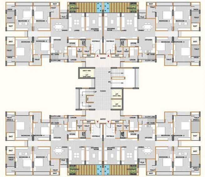 Floor Plan of Apollo DB City in Nipania, Indore - Image 240146